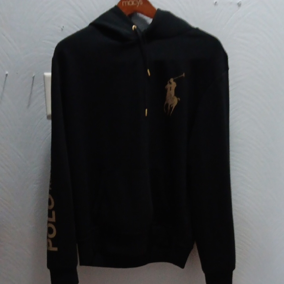 Polo by Ralph Lauren Black and Gold Hoodie - Picture 1 of 6
